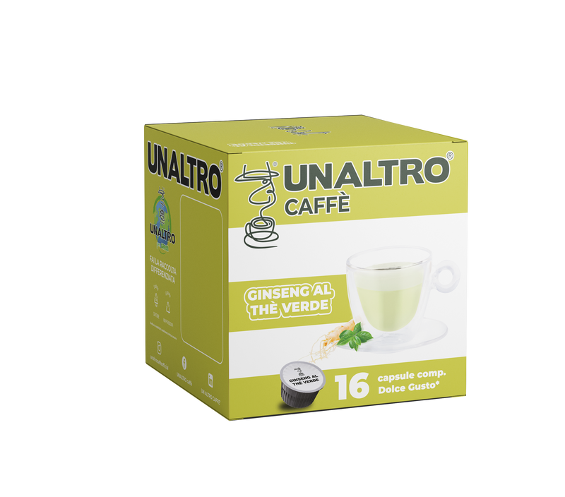 16 CAPSULE DOLCE GUSTO® UNALTRO CAFFE MISCELA GINSENG AL THE VERDE.